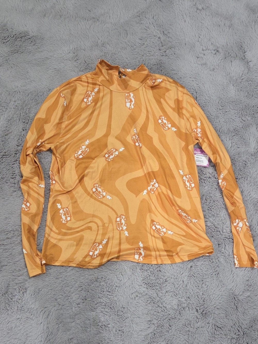 Dolls Kill Scooby Doo Women’s Long Sleeve Mock Neck Top in Mustard Orange